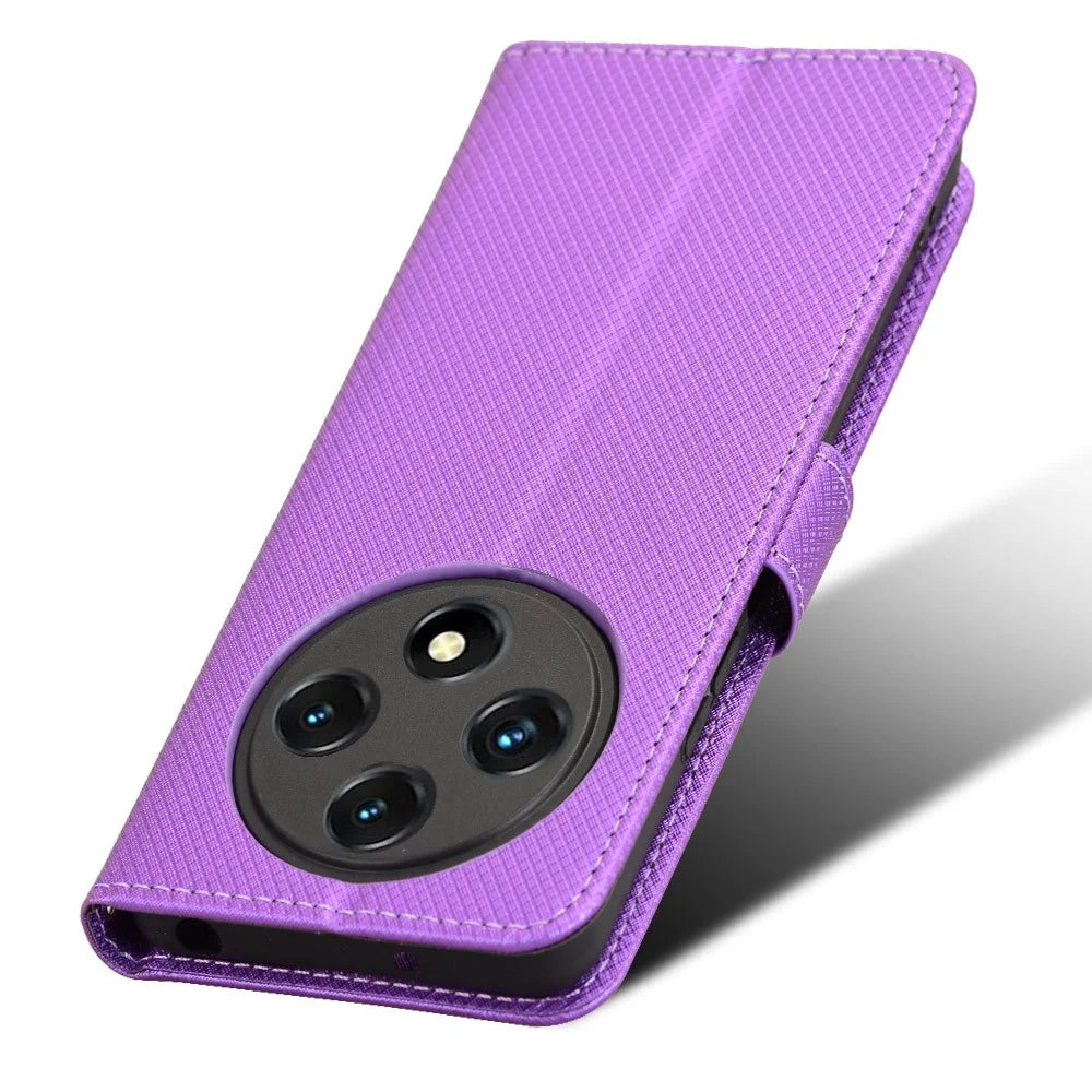 PU Leather Case For Umidigi G100  /  G100 5G  /  G100A Diamond Texture Wallet Phone Cover - Purple - 6