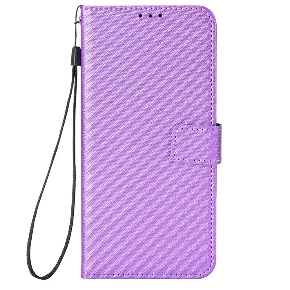 PU Leather Case For Umidigi G100  /  G100 5G  /  G100A Diamond Texture Wallet Phone Cover - Purple - 7