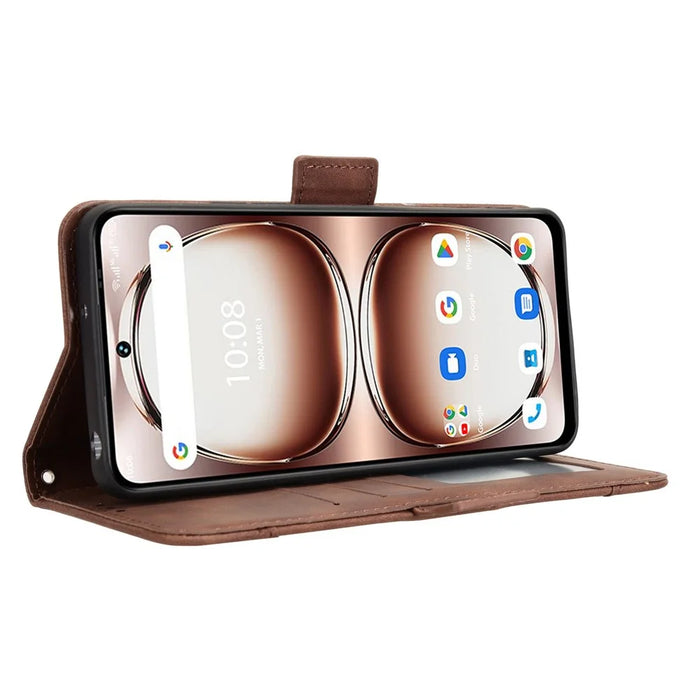 Leather Case For Umidigi Note 100  /  Note 100 5G  /  Note 100A Phone Wallet Cover with Multiple Card Slots - Brown - 3