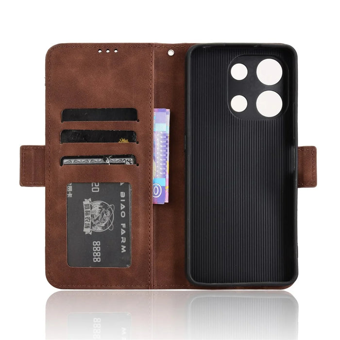 Leather Case For Umidigi Note 100  /  Note 100 5G  /  Note 100A Phone Wallet Cover with Multiple Card Slots - Brown - 4