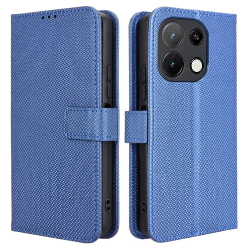 PU Leather Case For Umidigi Note 100  /  Note 100 5G  /  Note 100A Diamond Texture Wallet Phone Cover - Blue - 1
