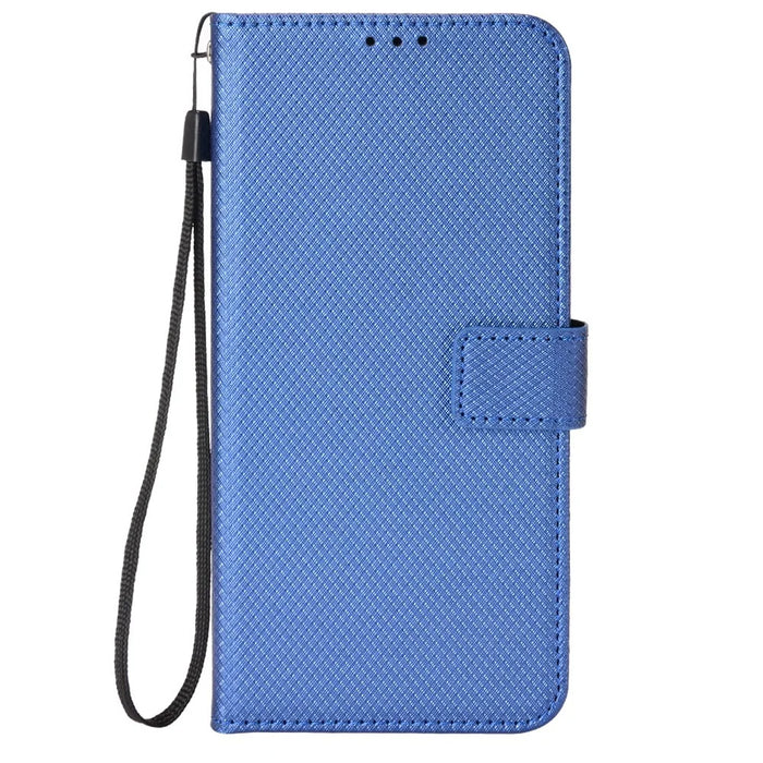 PU Leather Case For Umidigi Note 100  /  Note 100 5G  /  Note 100A Diamond Texture Wallet Phone Cover - Blue - 7