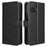 For TCL 60R 5G / TCL 60 5G Case PU Leather Diamond Texture Wallet Phone Cover - Black - 1