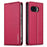 LC.IMEEKE L1 Series for Google Pixel 9a Case PU Leather Wallet Stand Protective Phone Cover - Red - 1