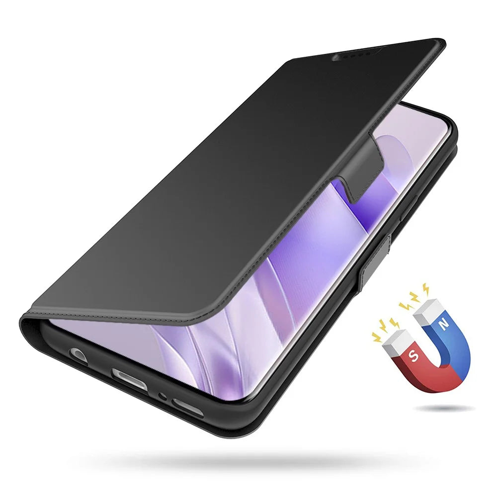 For Infinix Note 50 4G / Note 50 Pro 4G Case Shockproof TPU Inner Shell Leather Phone Cover Card Slot - Black - 4