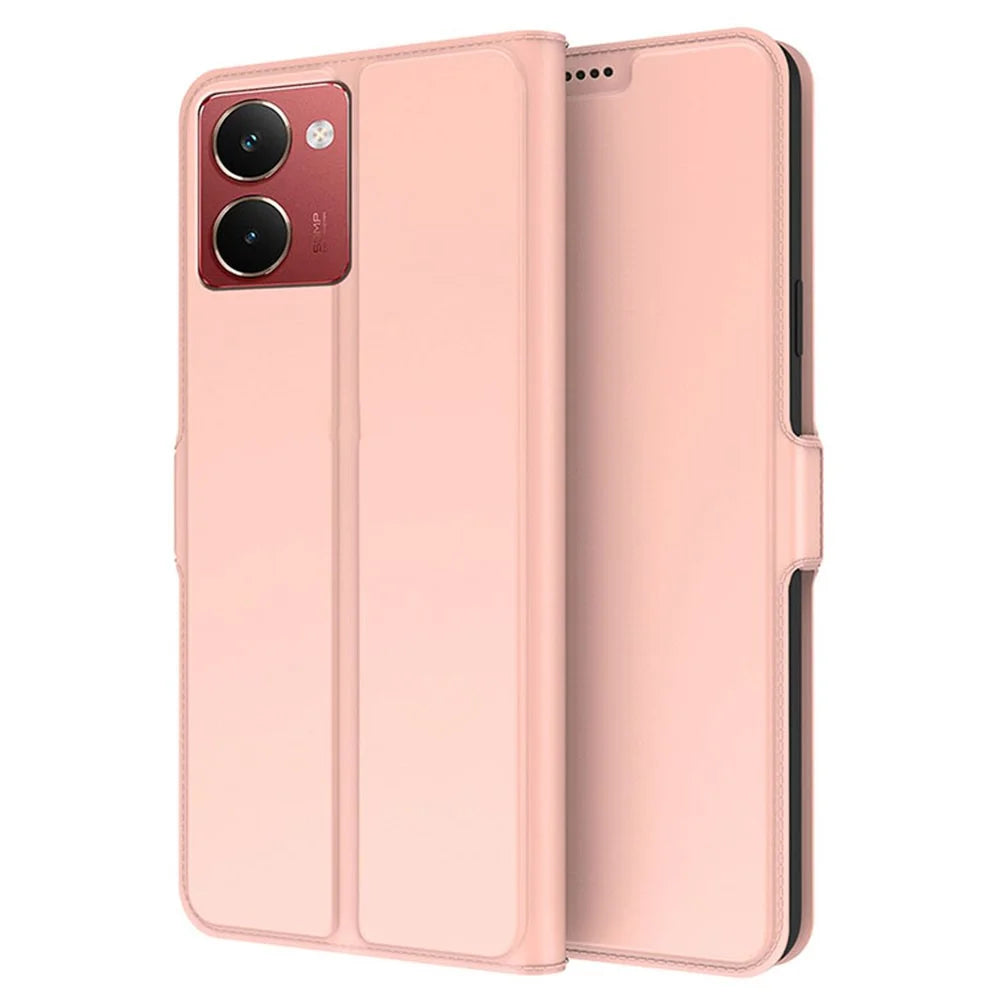 For Realme P3 Ultra 5G Case Shockproof TPU Inner Shell Leather Phone Cover Card Slot - Rose Gold - 1
