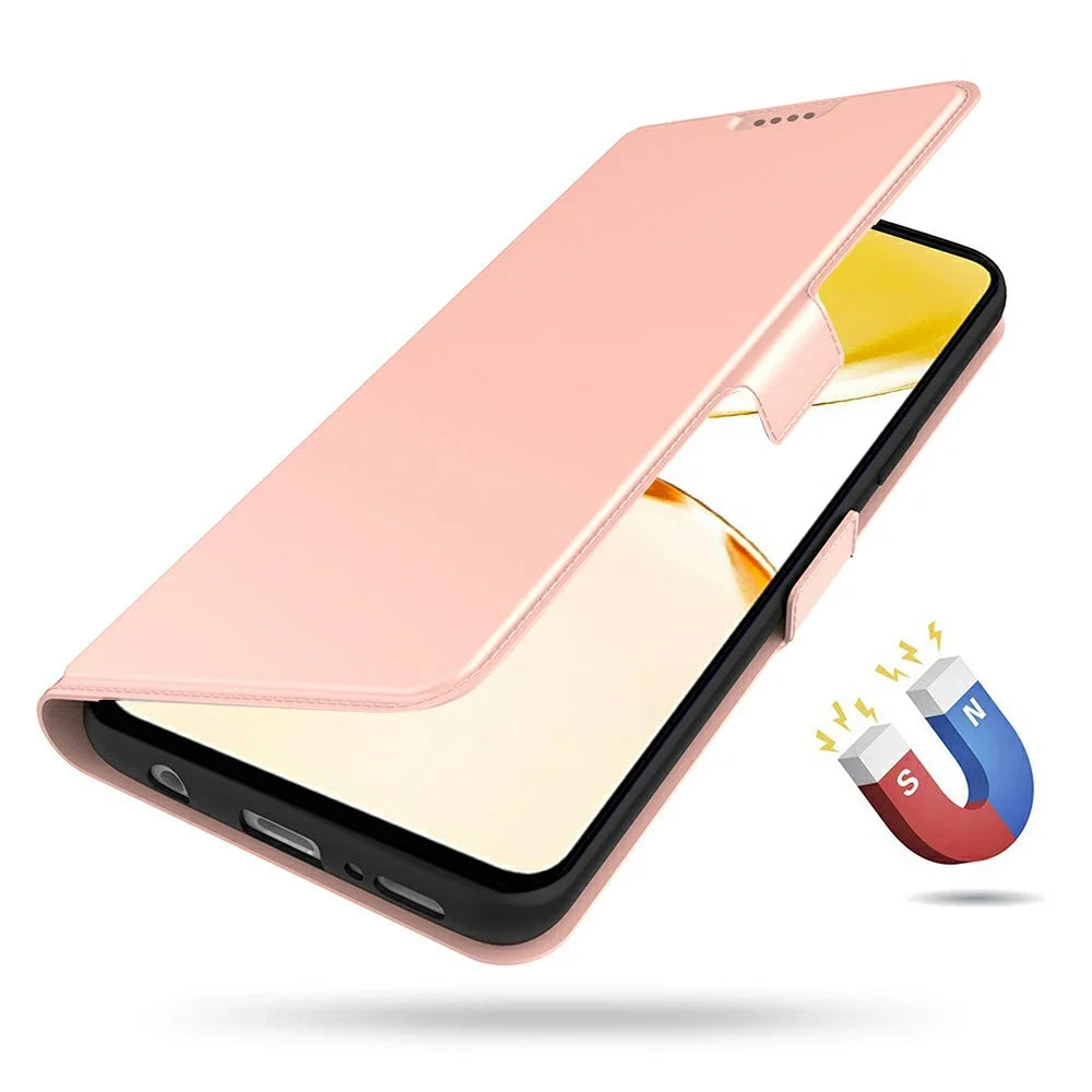 For Realme P3 Ultra 5G Case Shockproof TPU Inner Shell Leather Phone Cover Card Slot - Rose Gold - 4