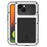 LOVE MEI For iPhone 14 Silicone + Metal Hybrid Phone Cover Shockproof Dust-proof Case with Tempered Glass Film - White - 1