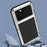 LOVE MEI For iPhone 14 Silicone + Metal Hybrid Phone Cover Shockproof Dust-proof Case with Tempered Glass Film - White - 2