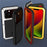 LOVE MEI For iPhone 14 Silicone + Metal Hybrid Phone Cover Shockproof Dust-proof Case with Tempered Glass Film - White - 4