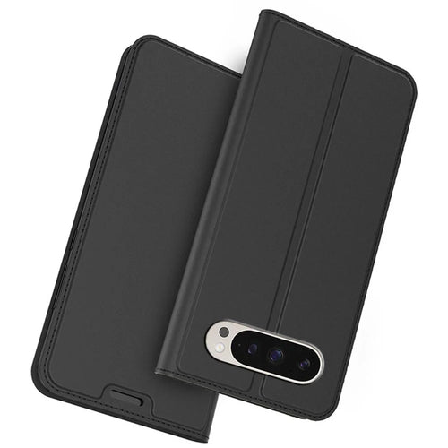 For Google Pixel 10 Pro XL Case PU Leather Phone Cover with Card Holder Stand - Black - 1