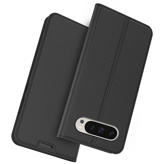 For Google Pixel 10 Pro XL Case PU Leather Phone Cover with Card Holder Stand - Black - 1