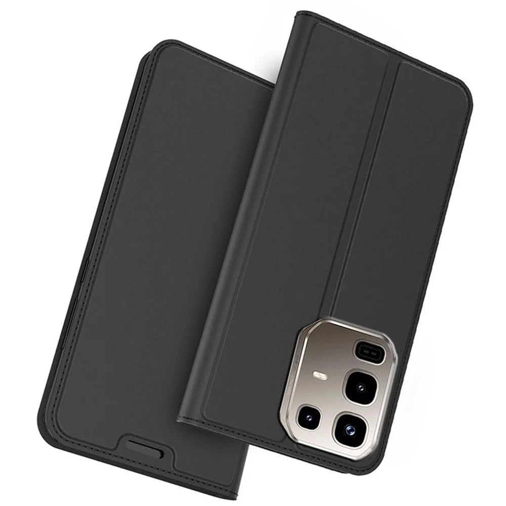 For Infinix Note 50 4G / Note 50 Pro 4G Case PU Leather Phone Cover with Card Holder Stand - Black - 1