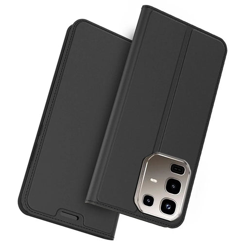 For Infinix Note 50 4G / Note 50 Pro 4G Case PU Leather Phone Cover with Card Holder Stand - Black - 1