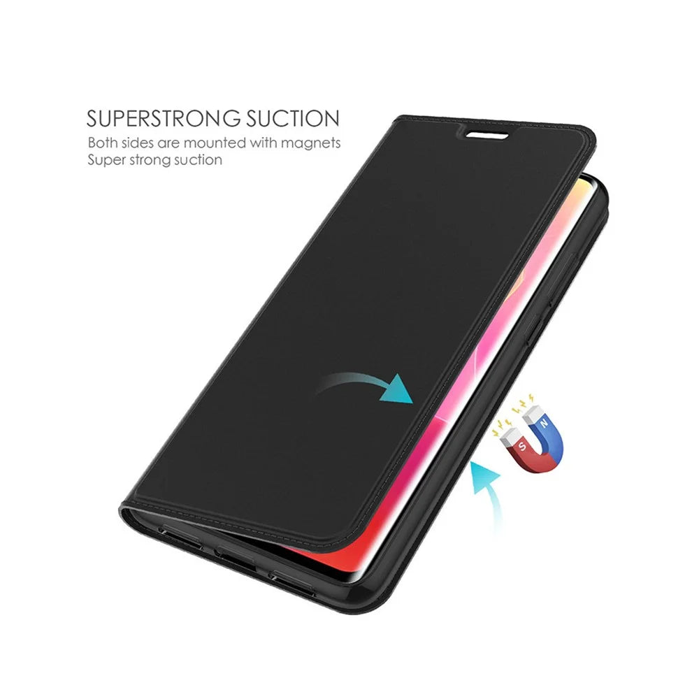 For Infinix Note 50 4G / Note 50 Pro 4G Case PU Leather Phone Cover with Card Holder Stand - Black - 3