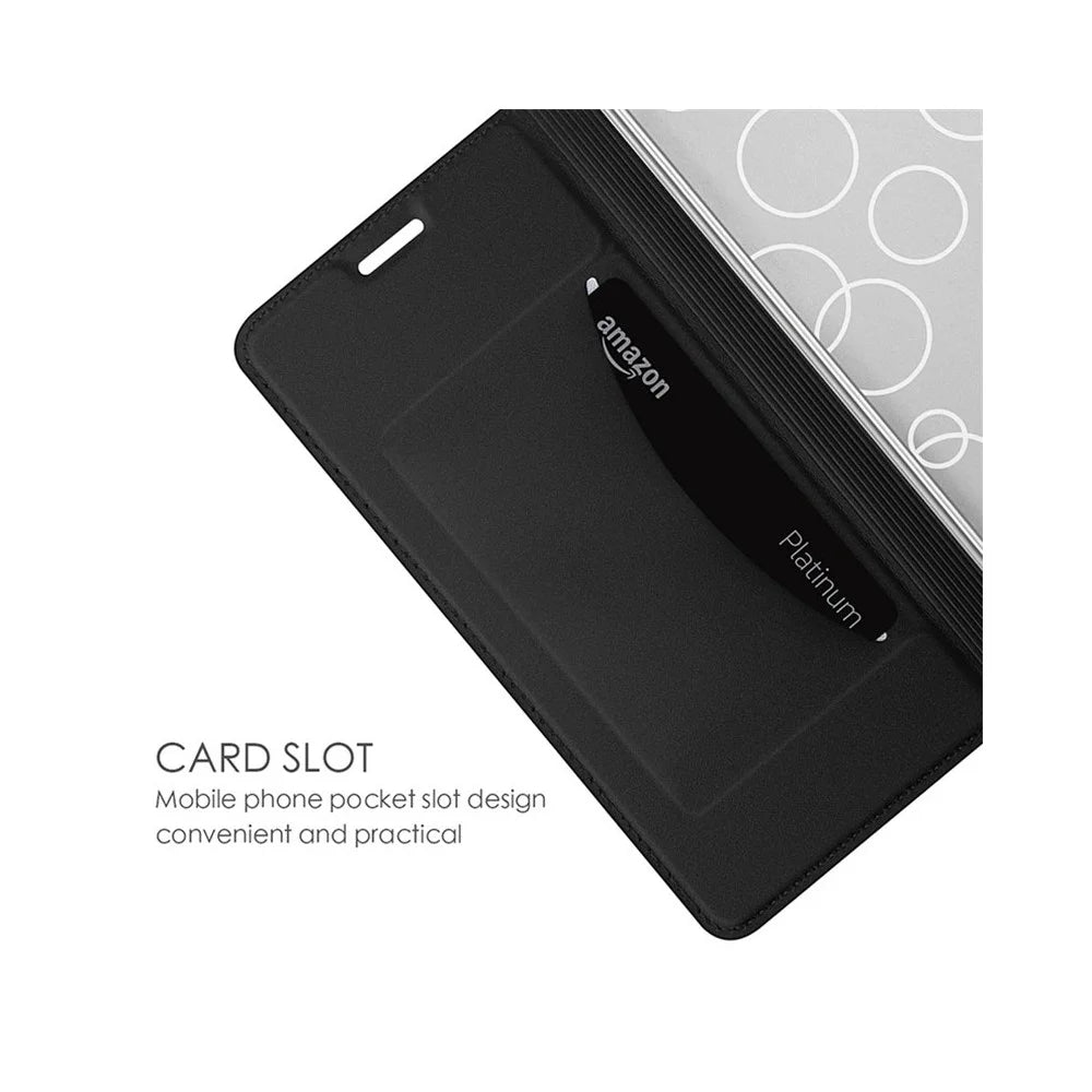 For Infinix Note 50 4G / Note 50 Pro 4G Case PU Leather Phone Cover with Card Holder Stand - Black - 4