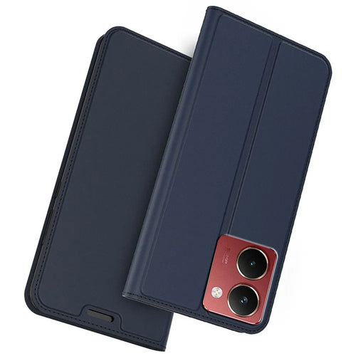 For Realme P3 Ultra 5G Case PU Leather Phone Cover with Card Holder Stand - Blue - 1