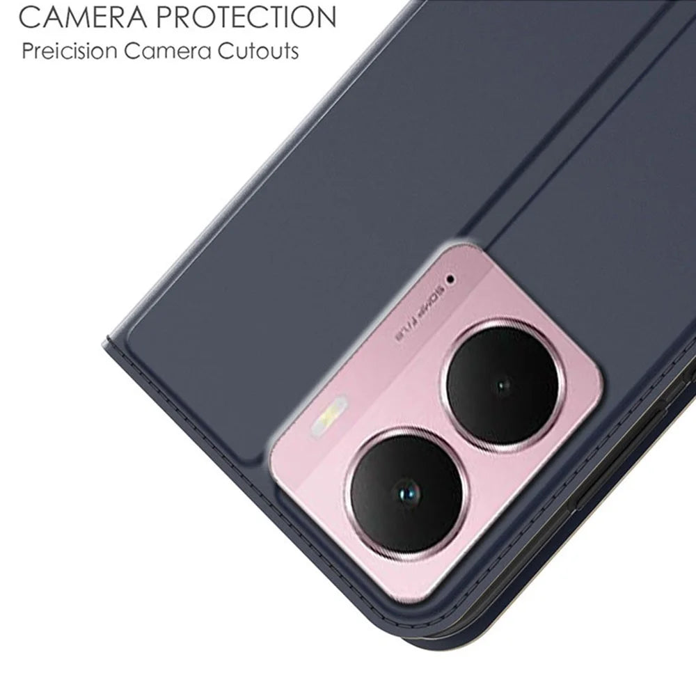 Phone Case For Realme P3 5G / 14 5G / Neo7x 5G PU Leather Cover with Card Holder Stand - Blue - 5