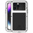LOVE MEI For iPhone 14 Pro Max Silicone + Metal Shockproof Dust-proof Case with Tempered Glass Film - White - 1