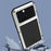 LOVE MEI For iPhone 14 Pro Max Silicone + Metal Shockproof Dust-proof Case with Tempered Glass Film - White - 2