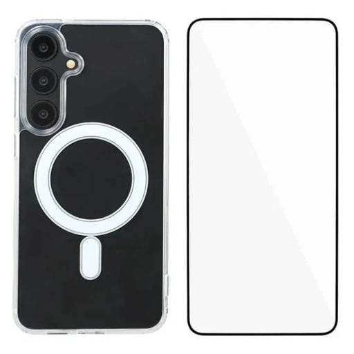 WANLONFENG LM Series For Samsung Galaxy S25 Clear Phone Case Magnetic Case with Screen Film (Big Lens Hole) - 1