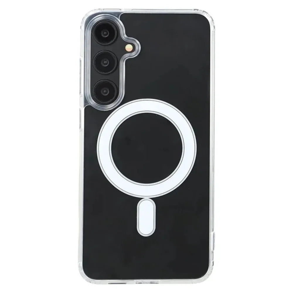 WANLONFENG LM Series For Samsung Galaxy S25 Clear Phone Case Magnetic Case with Screen Film (Big Lens Hole) - 4