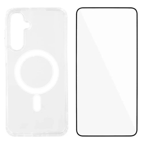 WANLONFENG LM Series For Samsung Galaxy A56 5G Clear Phone Magnetic Case with Screen Film (Big Lens Hole) - 1