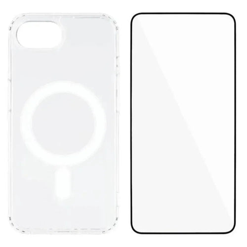 WANLONFENG LM Series For iPhone 17e / 16e Clear Phone Case Compatible with MagSafe with Screen Film (Big Lens Hole) - 1