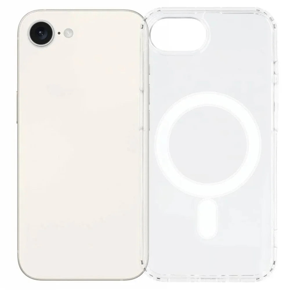 WANLONFENG LM Series For iPhone 17e / 16e Clear Phone Case Compatible with MagSafe with Screen Film (Big Lens Hole) - 2