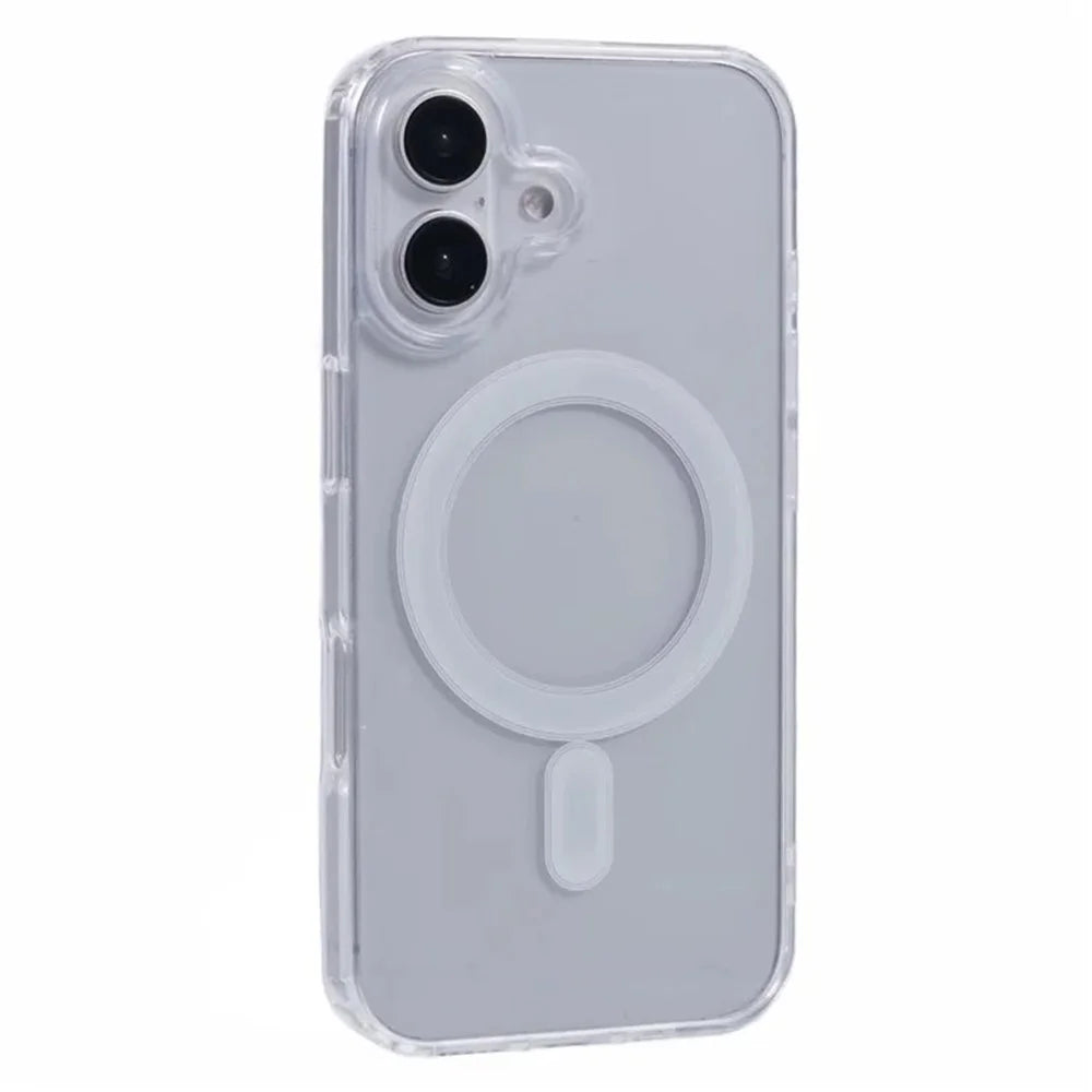 WANLONFENG LM Series For iPhone 16 Clear Phone Case Compatible with MagSafe with Screen Film (Big Lens Hole) - 2