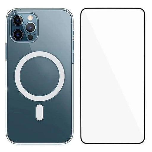WANLONFENG LM Series For iPhone 15 Pro Max Clear Phone Case Compatible with MagSafe with Screen Film (Big Lens Hole) - 1