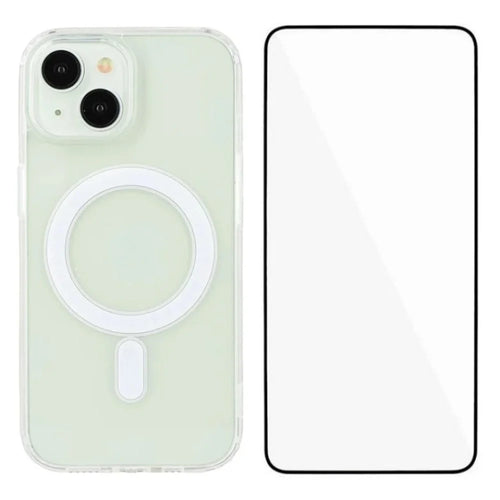 WANLONFENG LM Series For iPhone 15 Clear Phone Case Compatible with MagSafe with Screen Film (Big Lens Hole) - 1