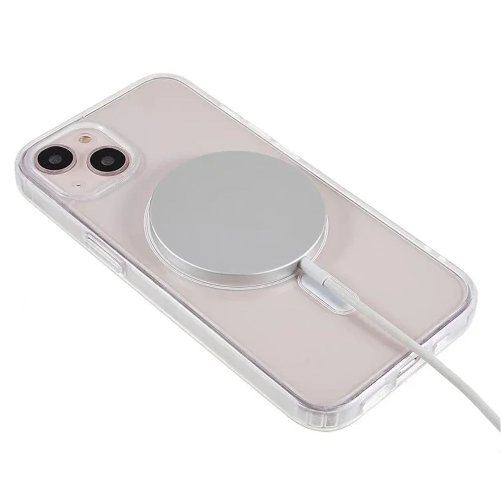 WANLONFENG LM Series For iPhone 14 Clear Phone Case Compatible with MagSafe with Screen Film (Big Lens Hole) - 5