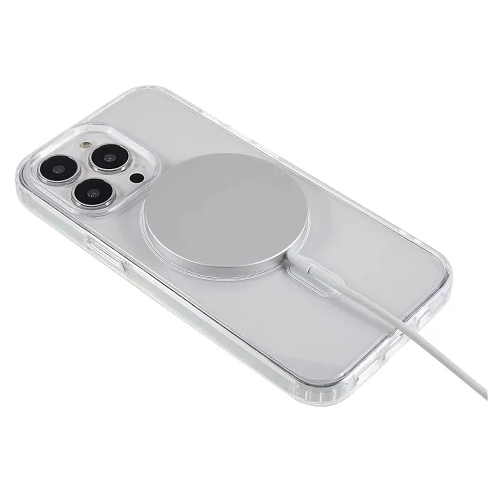 WANLONFENG LM Series For iPhone 13 Pro Max Clear Phone Case Compatible with MagSafe with Screen Film (Big Lens Hole) - 5