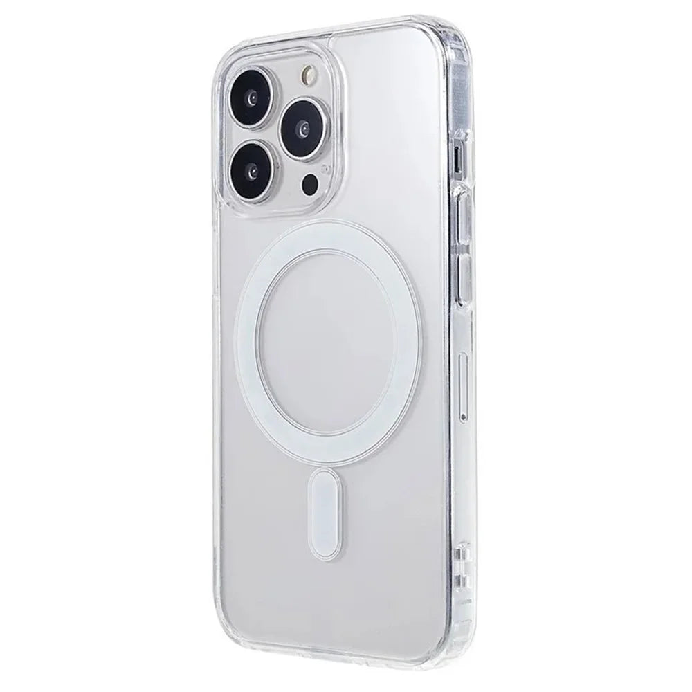 WANLONFENG LM Series For iPhone 13 Pro Clear Phone Case Compatible with MagSafe with Screen Film (Big Lens Hole) - 2