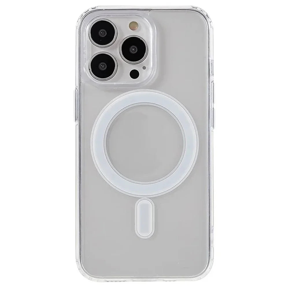 WANLONFENG LM Series For iPhone 13 Pro Clear Phone Case Compatible with MagSafe with Screen Film (Big Lens Hole) - 3
