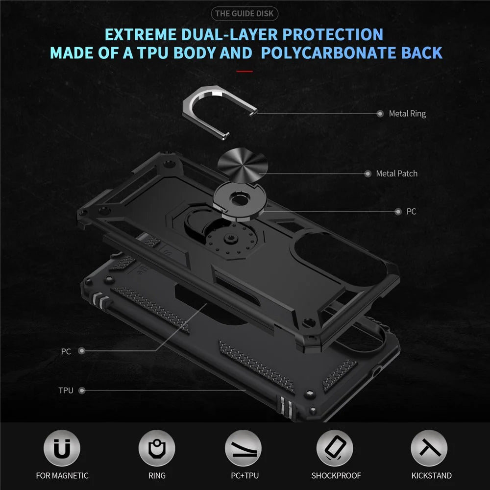 For Samsung Galaxy S25 Edge Case PC + TPU Phone Cover with Kickstand - Black - 4