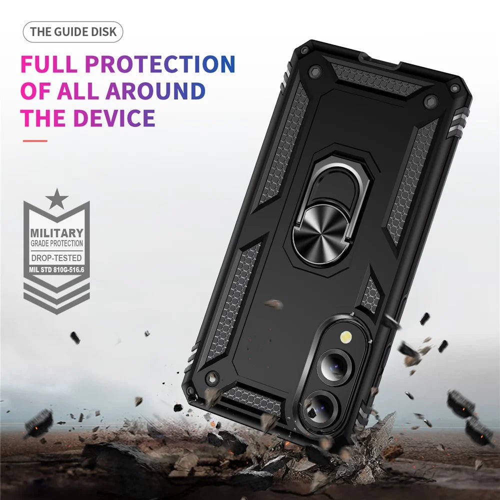 For Samsung Galaxy S25 Edge Case PC + TPU Phone Cover with Kickstand - Black - 5