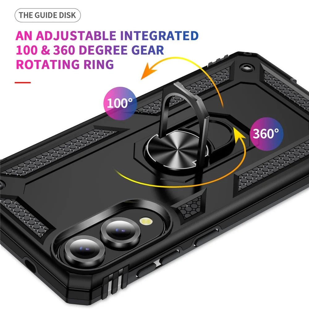 For Samsung Galaxy S25 Edge Case PC + TPU Phone Cover with Kickstand - Black - 7