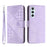 For Samsung Galaxy A35 5G Leather Wallet Case Butterfly Flower Imprinted Phone Cover with Strap - Purple - 1