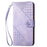 For Samsung Galaxy A35 5G Leather Wallet Case Butterfly Flower Imprinted Phone Cover with Strap - Purple - 7