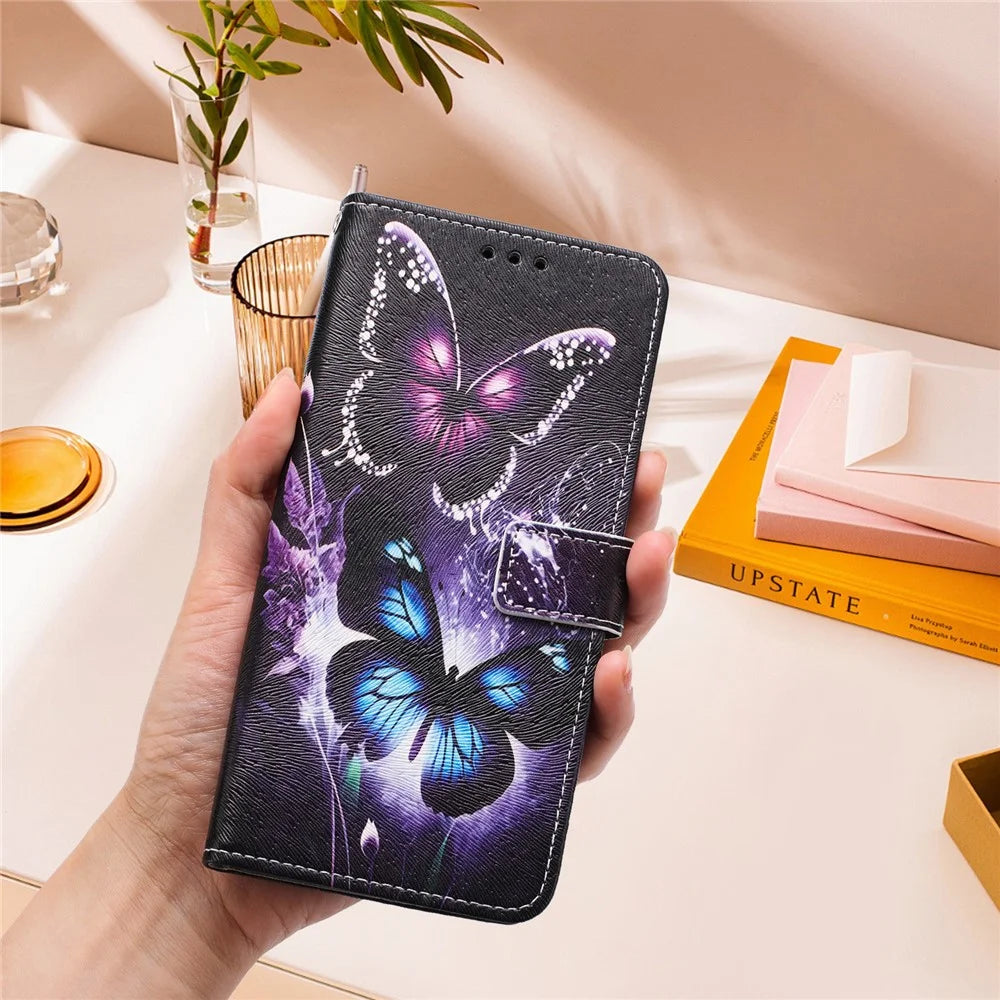 YX-2501 For iPhone 14 Pro Max Case Pattern Printing PU Leather Wallet Phone Cover with Lanyard - Two Butterflies - 7