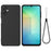 For Samsung Galaxy A06 5G Liquid Silicone Case Phone Back Cover with Hand Strap - Black - 1