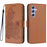 For Samsung Galaxy A55 5G Phone Cases Mandala Flower Leather Wallet Mobile Cover with Strap - Coffee - 1