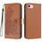 For iPhone 17e / 16e Phone Cases Mandala Flower Leather Wallet Mobile Cover with Strap - Coffee - 1