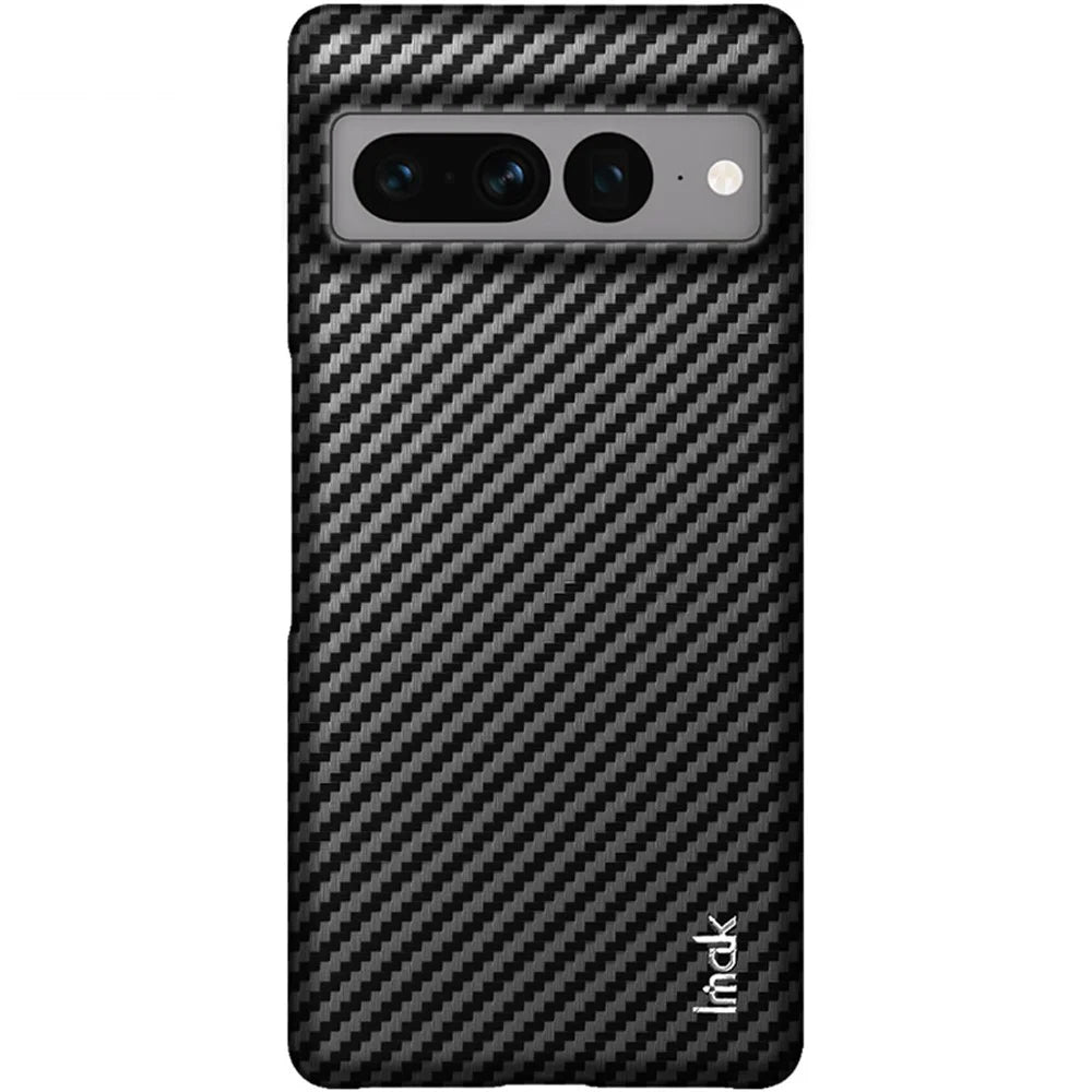 IMAK Ruiyi Series for Google Pixel 7 Pro 5G Carbon Fiber Texture Anti-drop Phone Case PU Leather Coated PC Back Cover - 4