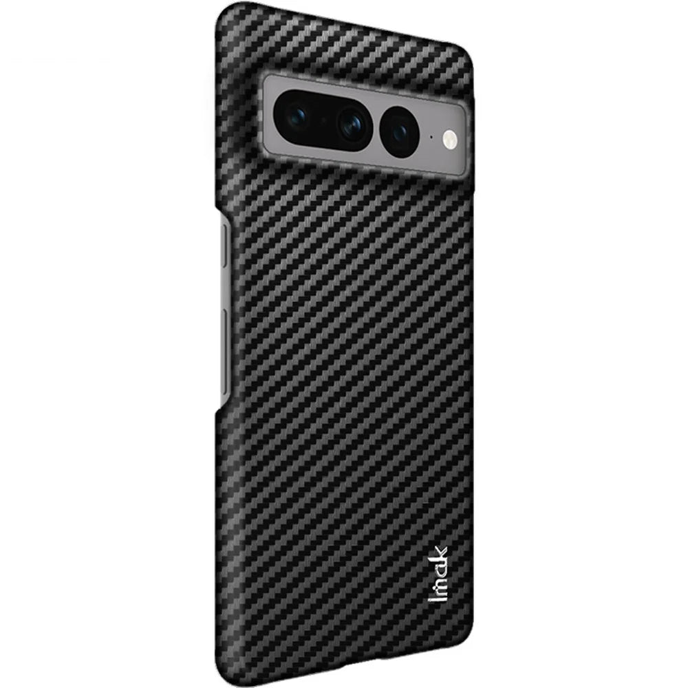 IMAK Ruiyi Series for Google Pixel 7 Pro 5G Carbon Fiber Texture Anti-drop Phone Case PU Leather Coated PC Back Cover - 5