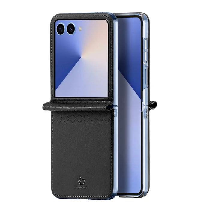 DUX DUCIS For Samsung Galaxy Z Flip7 5G Case  Bril Series Leather+PC Phone Cover - Black - 2