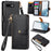 For Google Pixel 9a Case RFID Blocking Zipper Pocket Leather Wallet Phone Cover with Strap - Black - 1