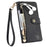 For Google Pixel 9a Case RFID Blocking Zipper Pocket Leather Wallet Phone Cover with Strap - Black - 2